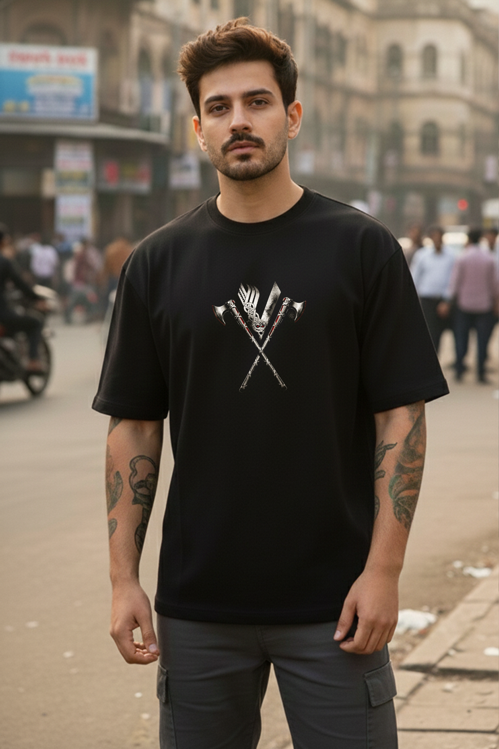 Viking Berserker - Oversized Drop-Shoulder | 240 GSM Heavy Gauge Terry Cotton | Premium Biowash