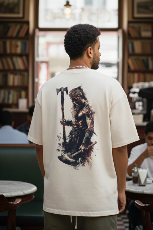 Viking Warrior - Oversized Drop-Shoulder | 240 GSM Heavy Gauge Terry Cotton | Premium Biowash