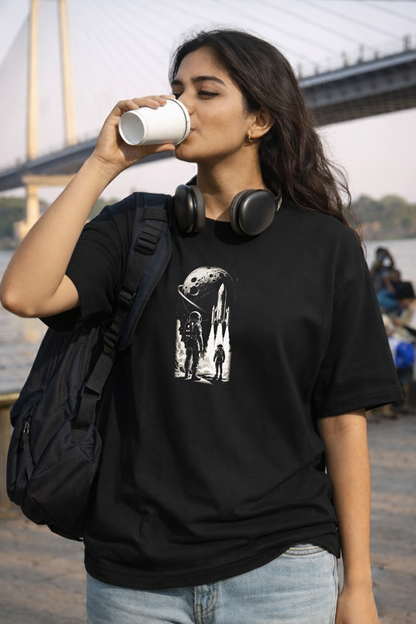 ECLIPSE ASTRONAUT – Oversized Drop-Shoulder | 240 GSM Heavy Gauge Terry Cotton | Premium Biowash