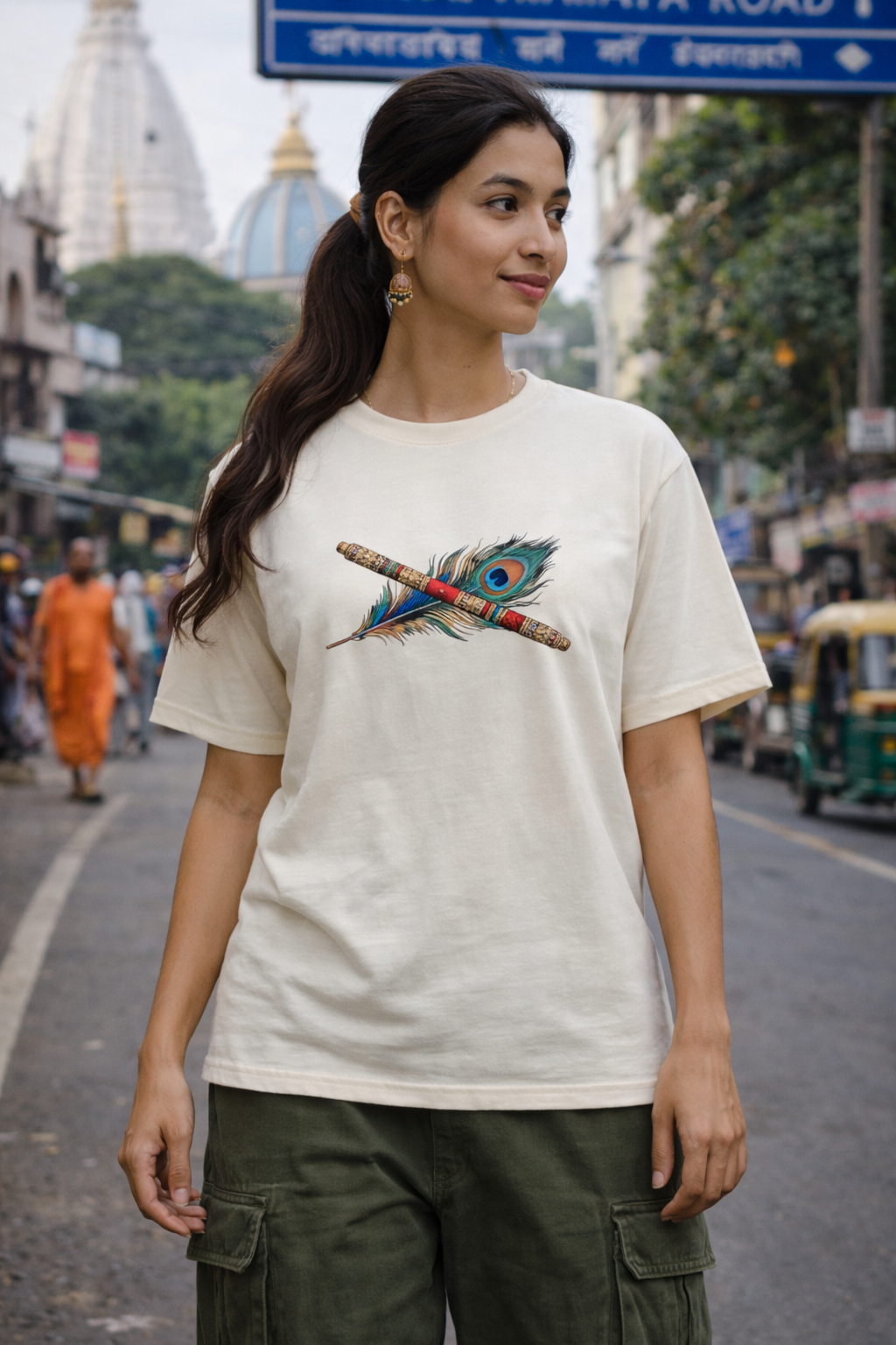 Radha Krishna Duality - Oversized Drop-Shoulder | 240 GSM Heavy Gauge Terry Cotton | Premium Biowash