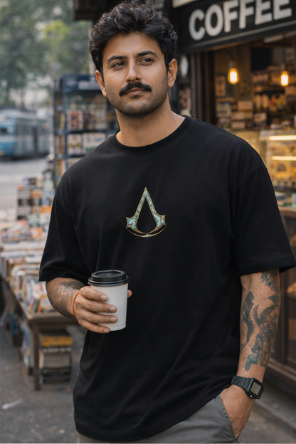 Stealth Emblem - Oversized Drop-Shoulder | 240 GSM Heavy Gauge Terry Cotton | Premium Biowash